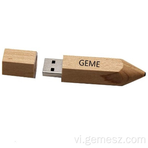 Quà tặng USB bút chì bằng gỗ Ổ đĩa flash 32GB
